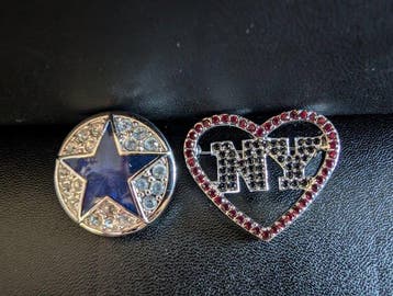 Beeld, Swarovski broches USA - 2.7 cm - Metaal, Rhodium