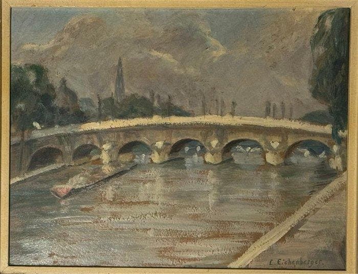 Eugen Eichenberger (1926–2015) - Le Pont Neuf, Parigi, Antiek en Kunst, Kunst | Schilderijen | Klassiek