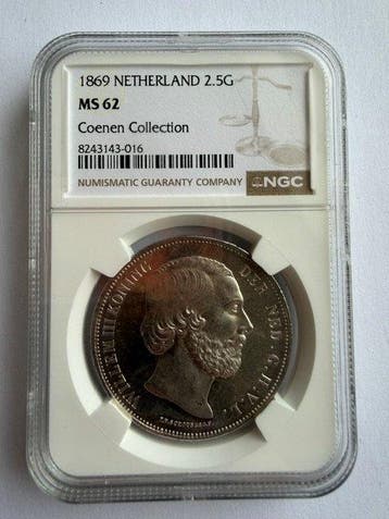 Nederland. Willem III. 2 1/2 Gulden 1869