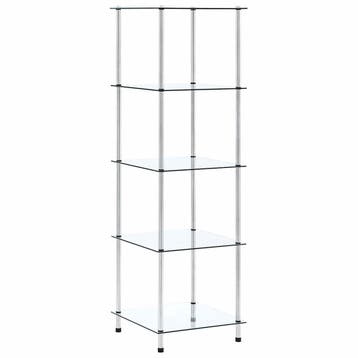 vidaXL Kastje 5-laags 40x40x130 cm gehard glas transparant, Huis en Inrichting, Kasten | Boekenkasten, Verzenden, Nieuw