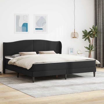 vidaXL Bedframe met hoofdeinde Zwart 180 x 200 cm Kunstleer, Verzenden, Nieuw