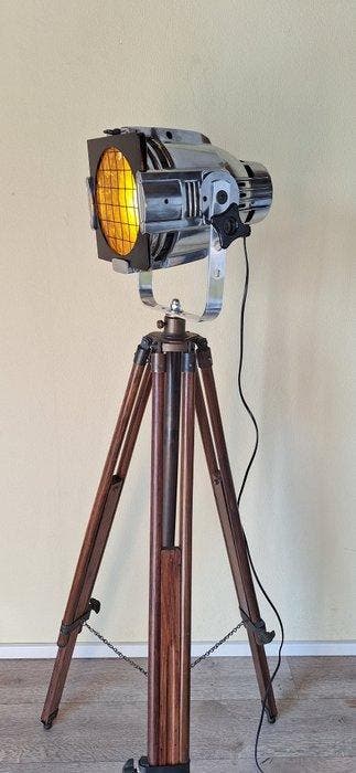 Theaterlamp - Aluminium, Messing, Hout, Metaal, Glas - Met