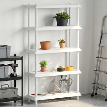 vidaXL Plankenunit 5-laags 100 x 40 x 177 cm PP Wit, Verzenden