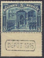 Belgique 1915 - Sceau de 5 francs, centrage parfait et avec
