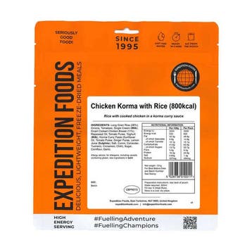 Kip Korma met rijst - Expedition Foods, Verzenden
