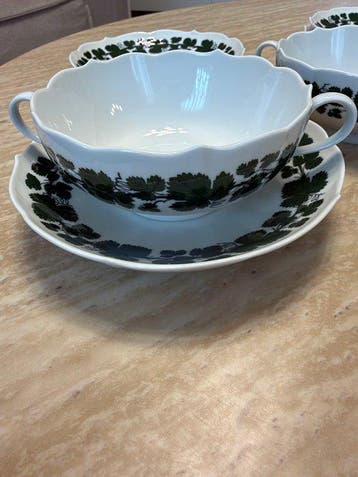 Meissen - Soepkom (8) - Grüner Wein - Porselein - Meissner, Antiek en Kunst
