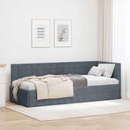 vidaXL Hoek Bed Frame Donkergrijs 80 cm x 200 cm Fluweel, Verzenden, Nieuw