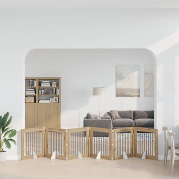 vidaXL Opvouwbaar hondenhekje met standaards 6 st Artisanaal, Animaux & Accessoires, Verzenden