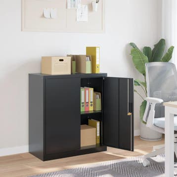 vidaXL Archiefkast 79x40x90 cm staal antracietkleurig, Verzenden, Nieuw