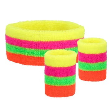 Gekleurde Zweetbandjes Neon 3st, Verzenden, Nieuw