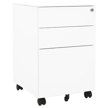 vidaXL Ladeblok verrijdbaar 39x45x60 cm staal wit, Huis en Inrichting, Verzenden, Nieuw