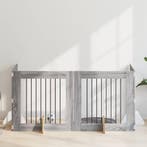vidaXL Hondenhek met standaarden 4 pcs Grijs sonoma 80 x 80, Verzenden