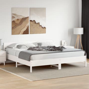 vidaXL Bedframe zonder matras massief grenenhout wit 180x200, Huis en Inrichting, Verzenden, Nieuw