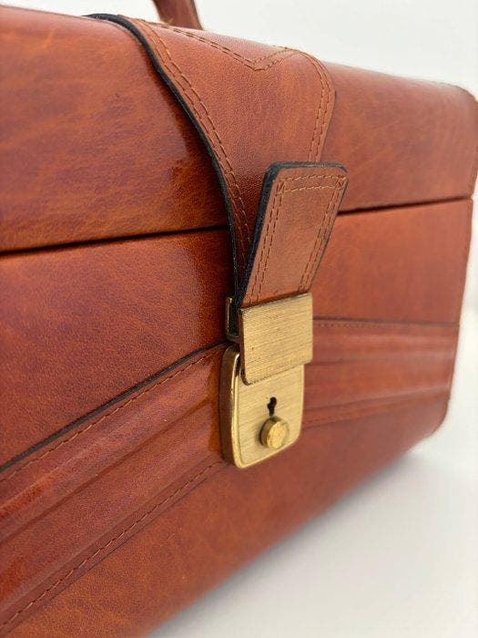 Grand nécessaire de toilette de voyage - Cuir - Le luxe, Antiquités & Art, Curiosités & Brocante
