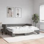 vidaXL Slaapbank onderschuifbed matrassen 80x200 cm stof, Verzenden, Nieuw