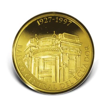 Gouden Munt 1 Sucre Ecuador 1997