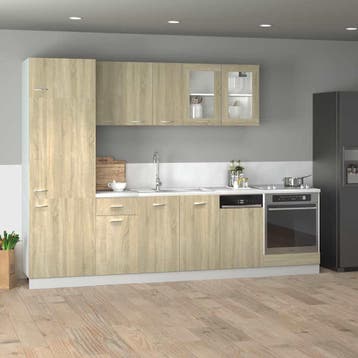 vidaXL 8-delige Keukenkastenset Lyon bewerkt hout sonoma, Verzenden