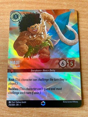 Ravensburger - 1 Card - Disney Lorcana - Maui 212/204 EN-1, Nieuw