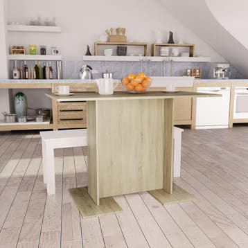 vidaXL Eettafel 110x60x75 cm bewerkt hout sonoma, Huis en Inrichting, Verzenden, Nieuw