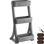 tectake Plantenbak Flora, gelakt hout, met plantenfolie - gr, Verzenden, Nieuw