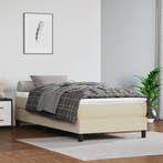 vidaXL Boxspring bed kunstleer crèmekleurig 80x200 cm, Verzenden
