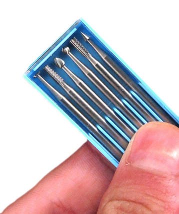 Set van 6 HSS mini freesjes, 1.0x40 mm, 2.35 mm schacht, Verzenden, Nieuw