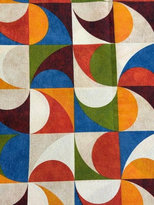 Optische Space Age-stof in multikleur - Textiel - 2.8 m -, Antiquités & Art, Tapis & Textile