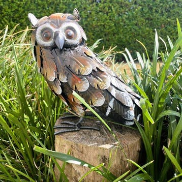 sculptuur, Fraaie uil - 22 cm - IJzer