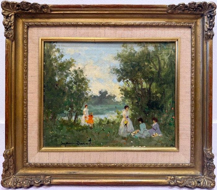 Suzanne Demarest (1900–1985) - La Seine à Argenteuil – Repos, Antiquités & Art, Art | Peinture | Classique