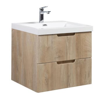 Badkamermeubel Set Thermis 60cm Licht Eiken Badmeubel, Verzenden, Nieuw