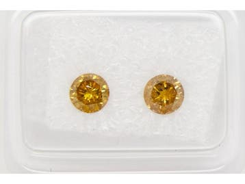 Veiling - Behandelde diamanten - Fancy geel/oranje 0,67 ct, Nieuw