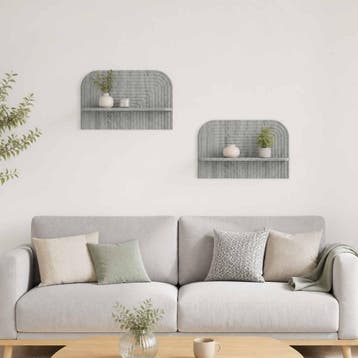vidaXL Wandplank 2 st Grijs Sonoma 60 x 13,5 x 37,5 cm, Verzenden, Nieuw