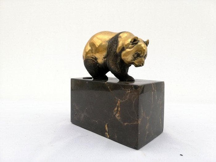 Beeldje - Panda - Brons, Marmer, Antiek en Kunst, Curiosa en Brocante
