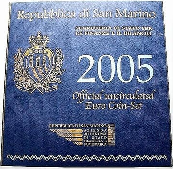 8,88 Euro,munten set 1 Cent-2 Euro 2005 San Marino Republik, Verzenden, België