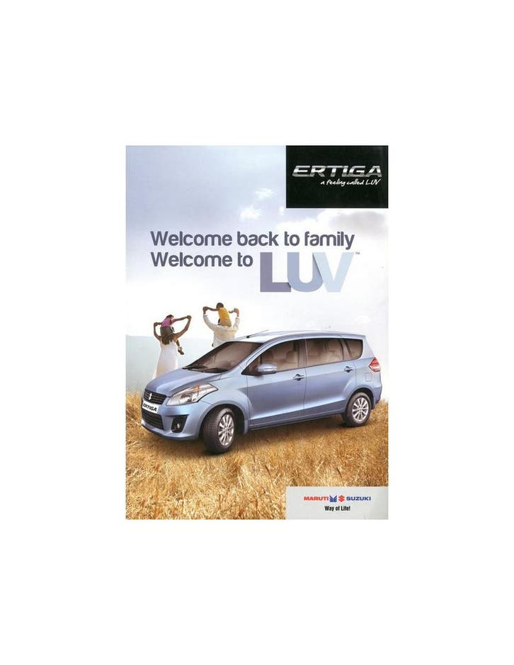 2014 MARUTI SUZUKI ERTIGA BROCHURE ENGELS, Boeken, Auto's | Folders en Tijdschriften, Ophalen of Verzenden