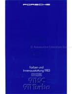 1983 PORSCHE 911 SC TURBO KLEUREN UITRUSTING BROCHURE DUITS, Ophalen of Verzenden