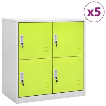 vidaXL Lockerkasten 5 st 90x45x92,5 cm staal lichtgrijs en, Huis en Inrichting, Kasten | Overige, Verzenden, Nieuw