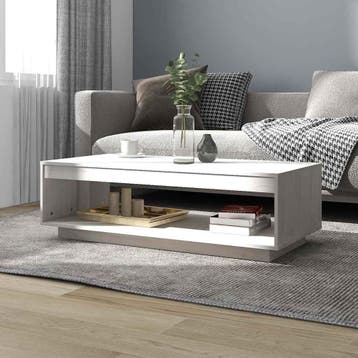 vidaXL Salontafel 110x50x33,5 cm massief grenenhout wit, Maison & Meubles, Tables | Tables d'appoint, Verzenden
