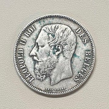 Belgique. Léopold II. 5 Francs 1872 (Sans prix de réserve)