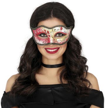 Venetiaans Oogmasker Goud Roze, Verzenden, Nieuw