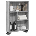 vidaXL Opbergtrolley smal 48x13x68 cm bewerkt hout grijs, Verzenden, Nieuw