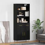 vidaXL Highboard met lade Zwart Eiken 69,5 x 34 x 180 cm, Verzenden