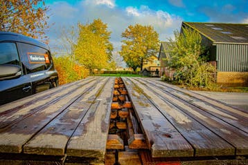 Te koop gebruikte vlondervloer 4,8 x 0,5 meter, Tuin en Terras, Ophalen of Verzenden, Gebruikt, Hout
