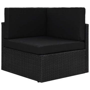 vidaXL Hoekbank sectioneel poly rattan zwart, Verzenden, Nieuw
