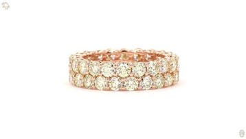 Ring - 14 karaat Roségoud - 4.23ct. tw. Geel Diamant