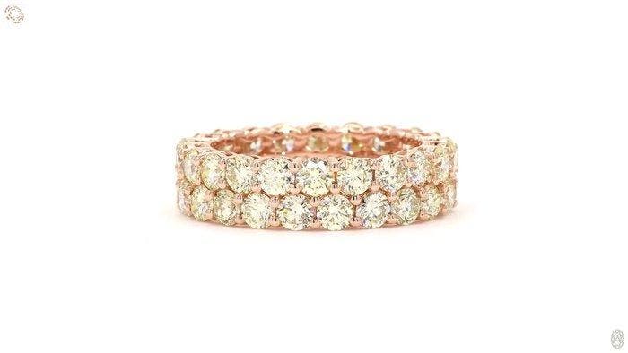 Ring - 14 karaat Roségoud - 4.23ct. tw. Geel Diamant, Bijoux, Sacs & Beauté, Bagues