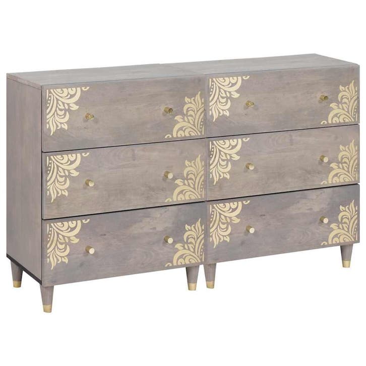 vidaXL Dressoir 2 st 60 x 33 x 75 cm Massief Mango Hout, Huis en Inrichting, Kasten | Overige, Nieuw, Verzenden