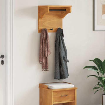 vidaXL Wandkapstok SANDNES 43x30x42 cm massief grenenhout, Verzenden