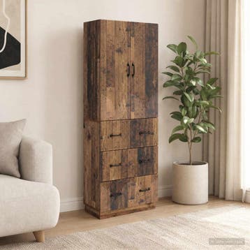 vidaXL Kast Set 2 st 66 x 34,5 x 87 cm Bewerkt hout Oud hout, Huis en Inrichting, Kasten | Overige, Verzenden, Nieuw