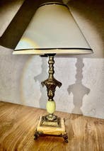 Staande lamp - Messing, Marmer, Onyx - Uniek item